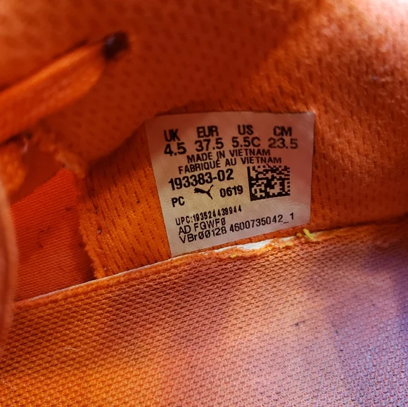 5.5 womens Puma lqdcell optic sheer orange sneakers - Picture 6 of 12